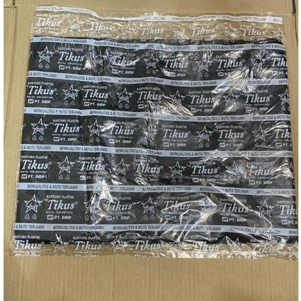 Kresek Plastik JUMBO Hitam Cap Tikus Ukuran 35x60cm - Tahan Banting, Serbaguna, Tebal