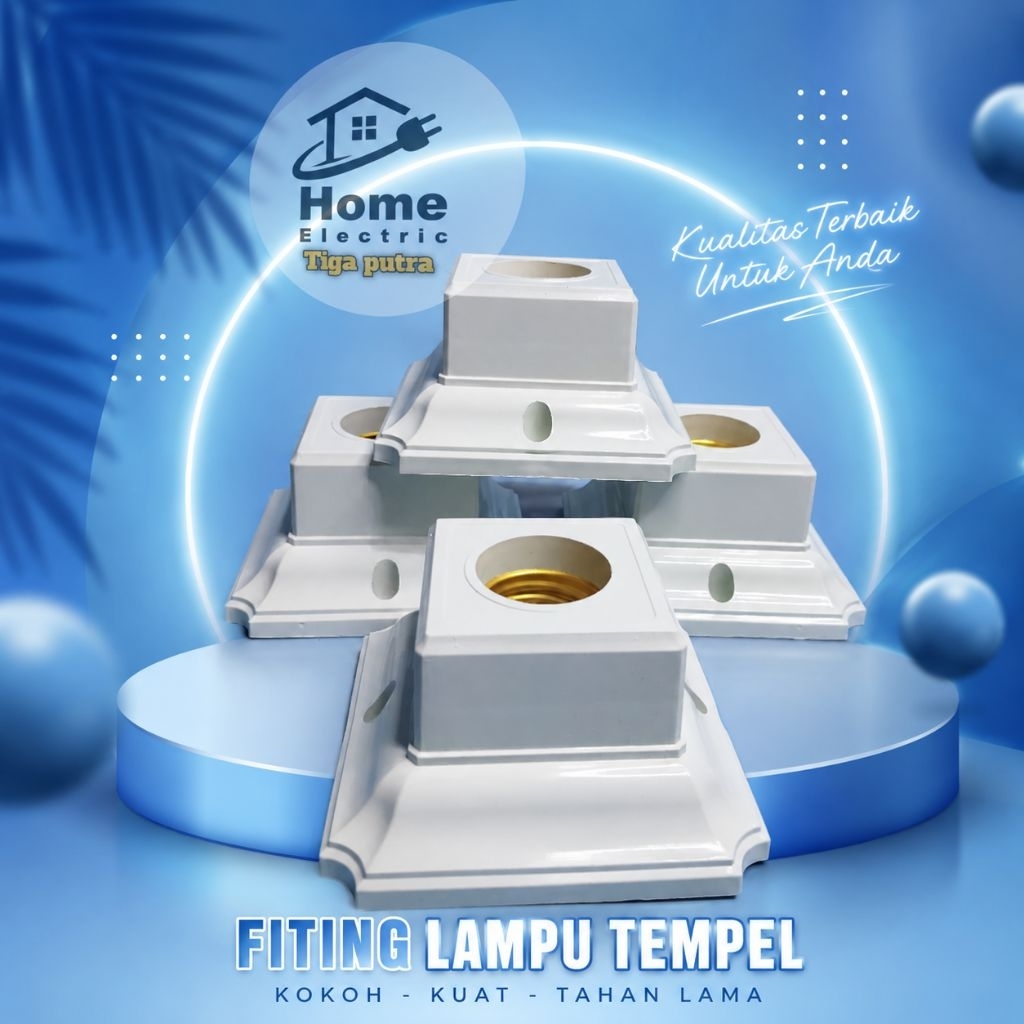 FITING LAMPU TEMPEL SEGI EMPAT (PLAFON)
