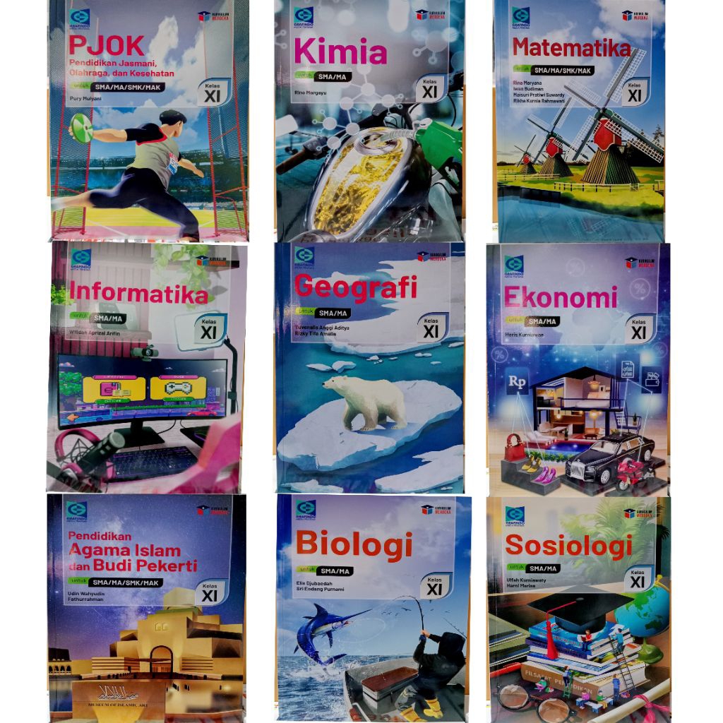 Kimia Biologi Matematika Sosiologi Ekonomi Pendidikan Agama Islam Geografi Informatika PJOK Seni Rup