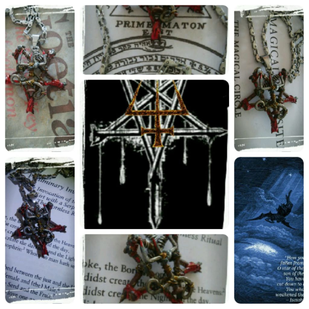 Kalung Lucifer Cross Gothic Blood Morning Star Lucifer Wisdom Unveited Embrace The Light of Lucifer 