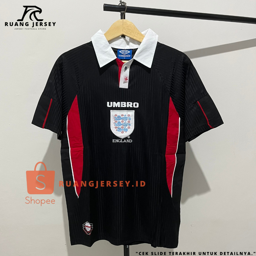 Jersey Sepak Bola Retro Classic lnggris Away Piala Dunia 1998 Baju Sepak Bola Pria Dewasa