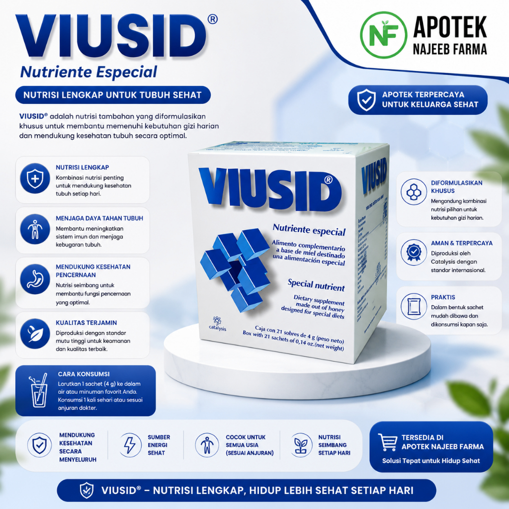 Viusid Sachet 4g  1 box - Suplemen Makanan dengan Madu, Multivitamin, dan Antioksidan untuk Kesehata