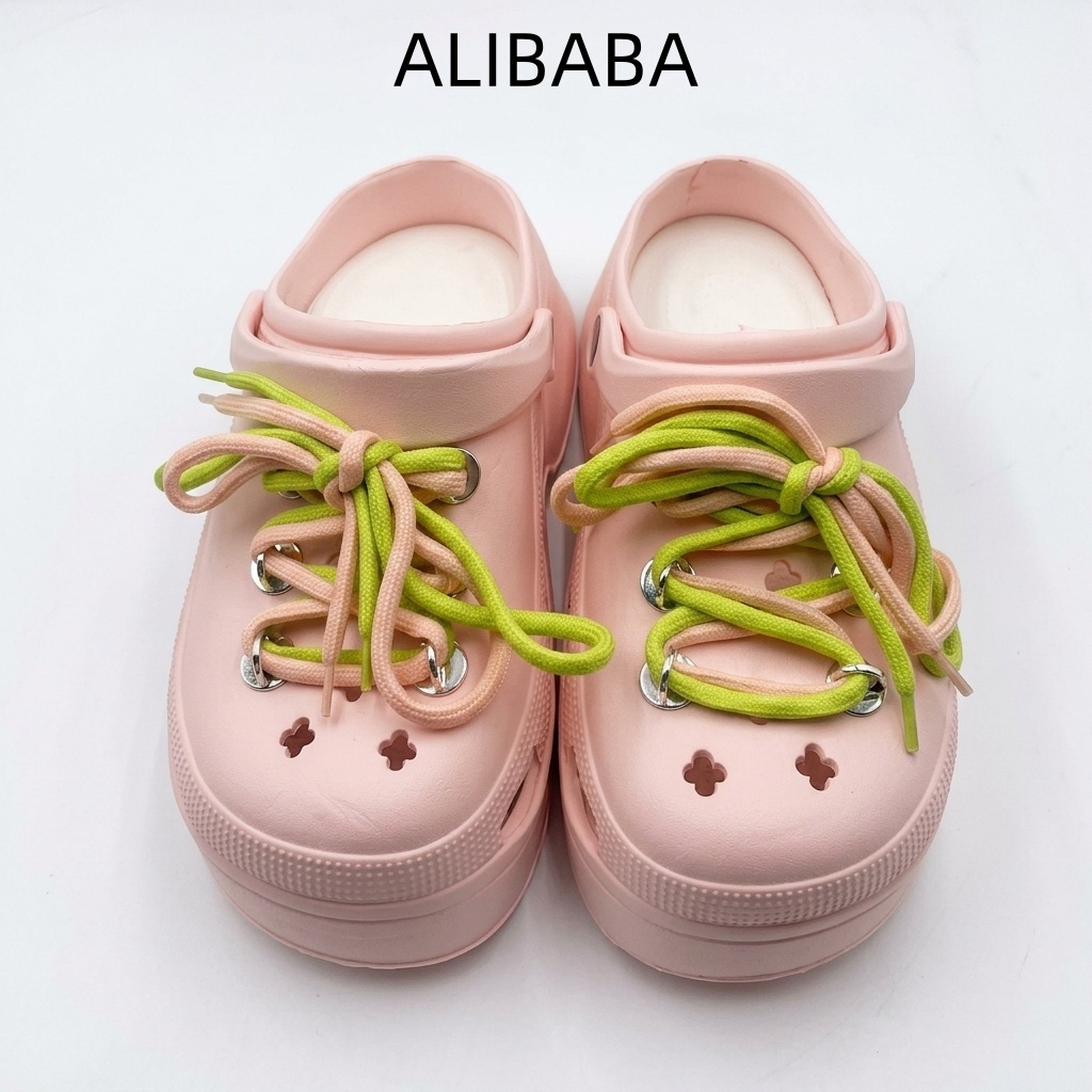 Alibaba Sandal Clogs Wanita EVA Sol Tebal Anti Licin Empuk Model Tali Sepatu Fashion Nyaman Ringan u