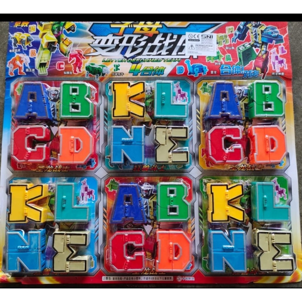 8PCS MAINAN ROBOT HURUF (ABCD & KLMN) / ROBOT GABUNG