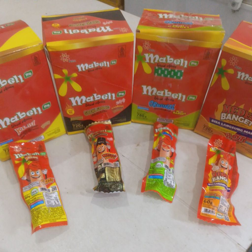 (1 BOX )Sosis Singles Mabell ,Siap Makan @60gr Isi 12 Pcs, Varian HOT,Original,Gochujang,Keju, expir
