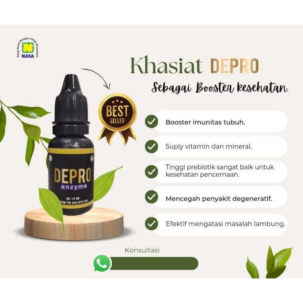 DEPRO ENZYM NASA 15ml ORIGINAL ( MENJAGA DAYA TAHAN TUBUH) HERBAL COVID