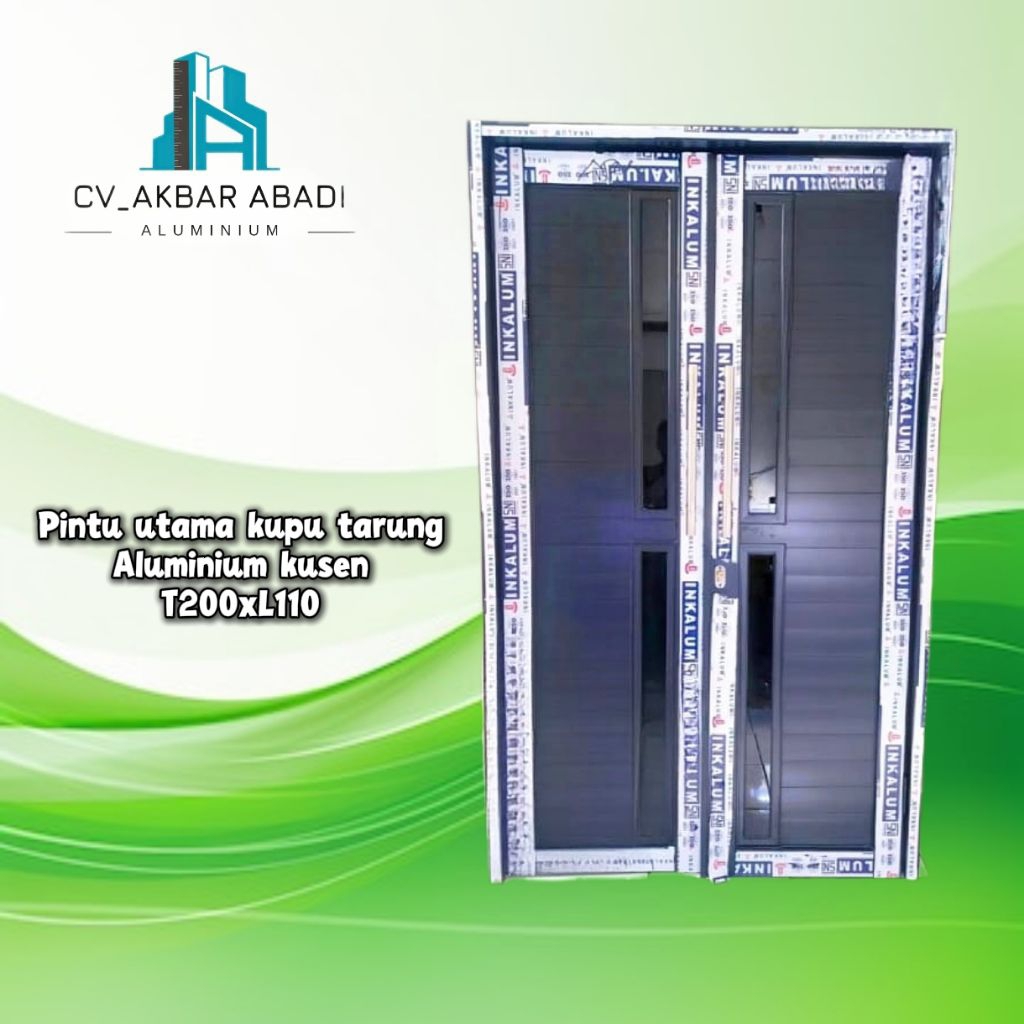 Pintu Utama kupu tarung Aluminium kusen(Bisa custom Ukuran)