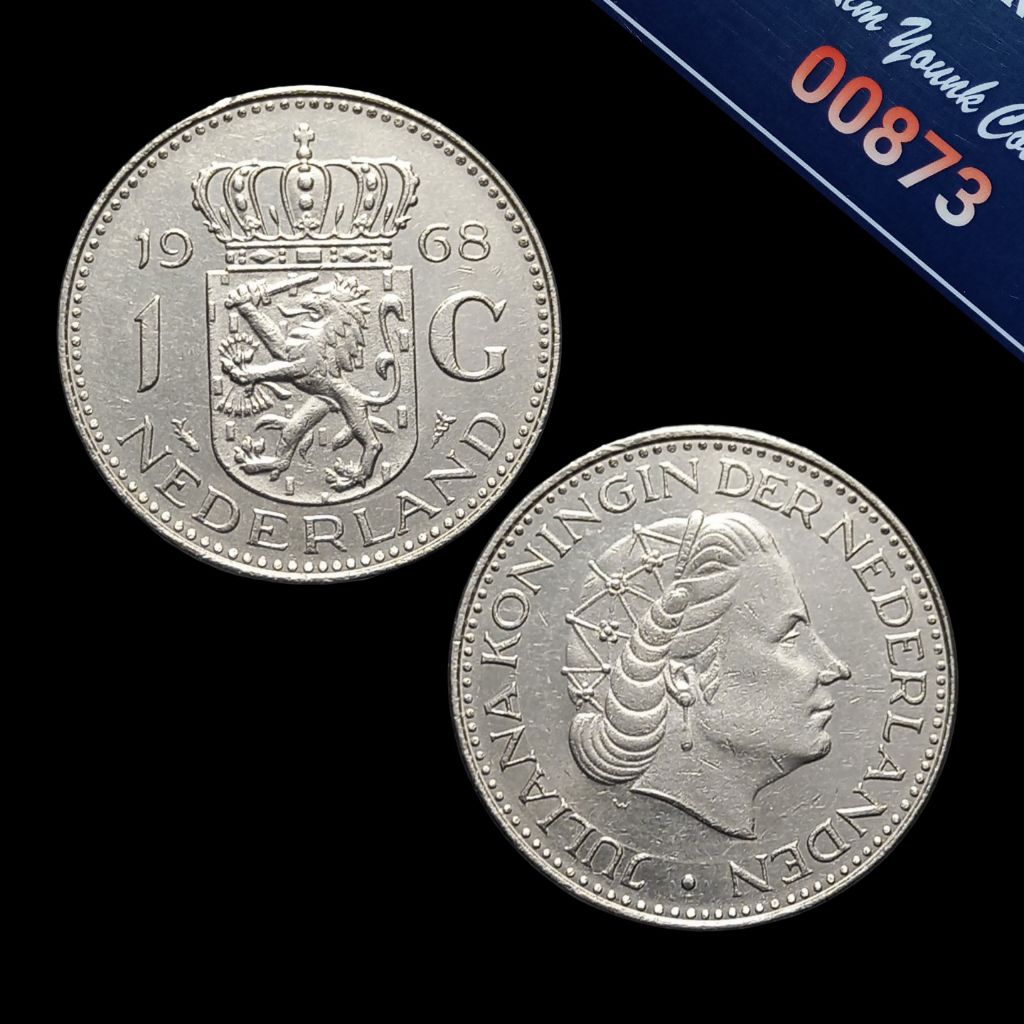 UKA068Coin 1 Gulden (BELANDA) Ratu Juliana Thn 1968 Detail Bagus Sesuai Difoto