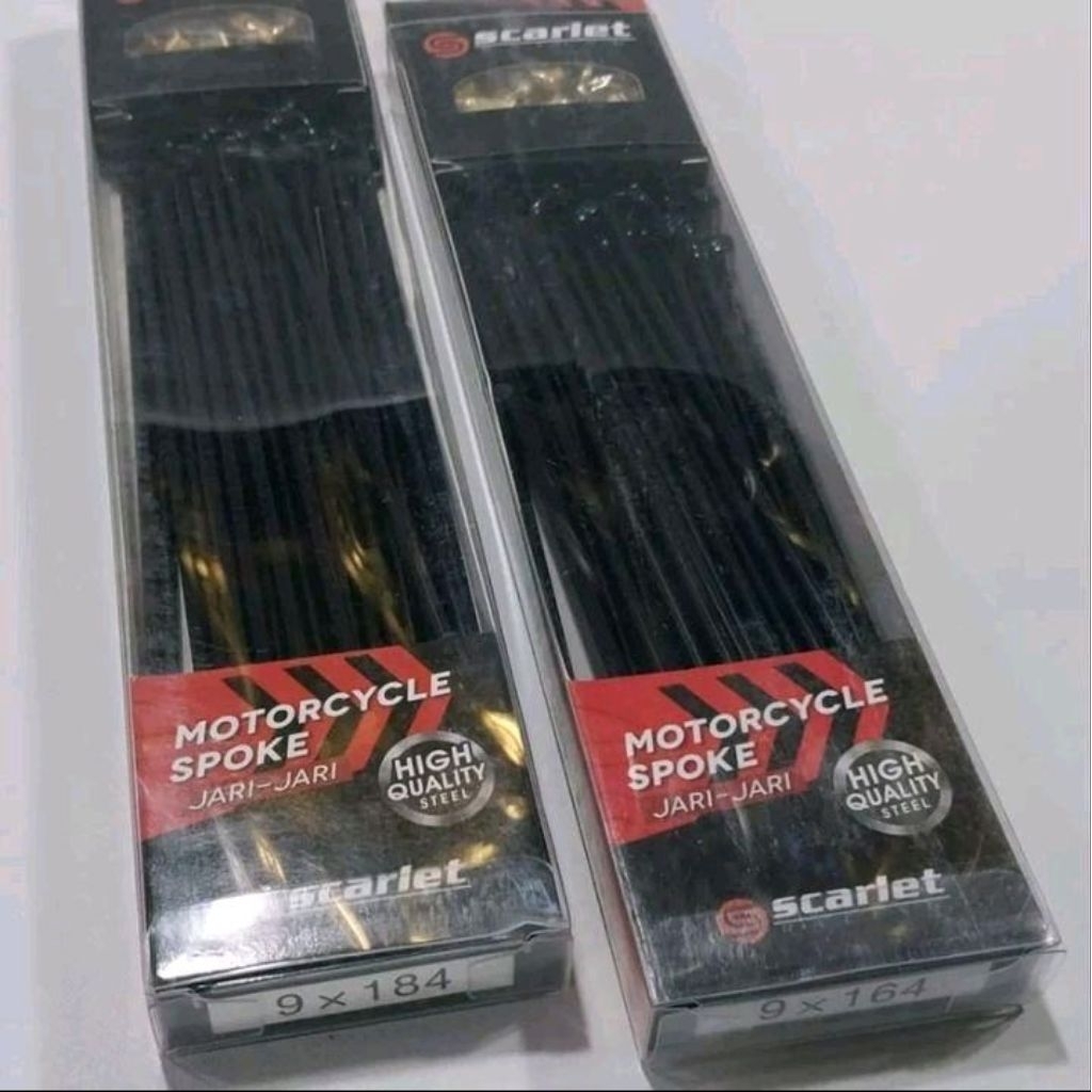 Jari jari Scarlet Hitam Sepaket Depan Belakang Ring 18 motor RX-King
