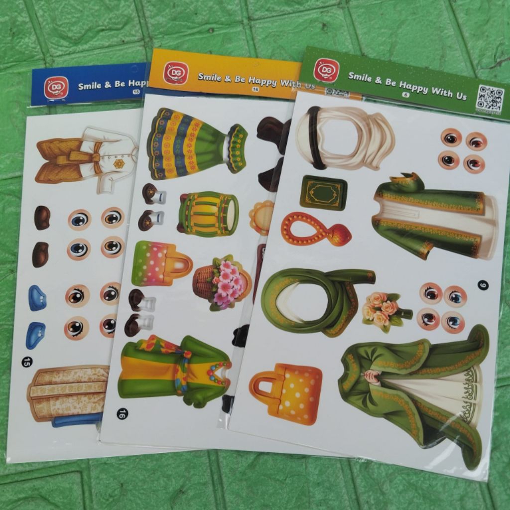 Mainan Seni BP Sticker Bongkar Pasang DG Baju Bajuan Adat Nasional Internasional