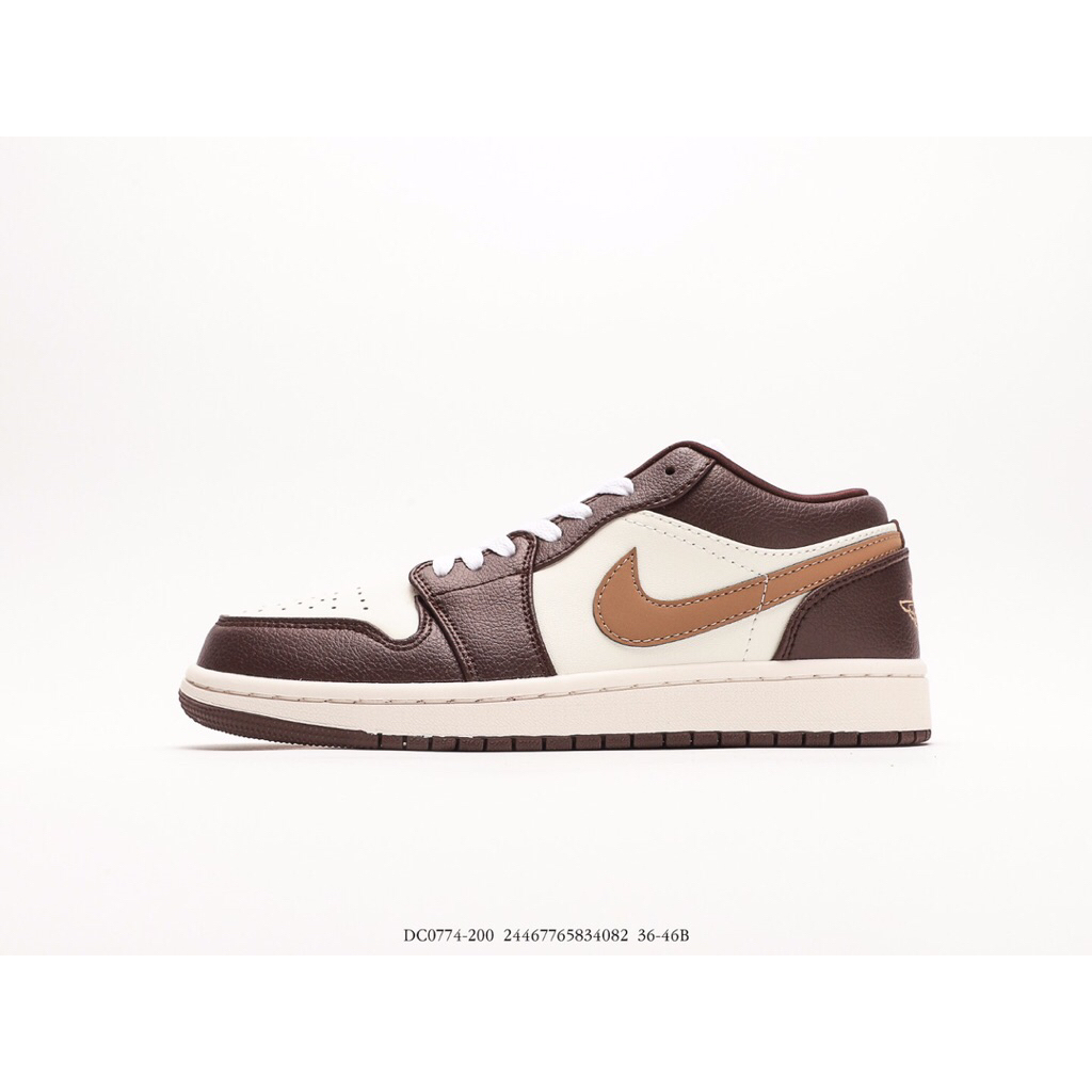 Blackshoes - Sepatu Sneakers Air Jordan 1 Low Dark Mocha