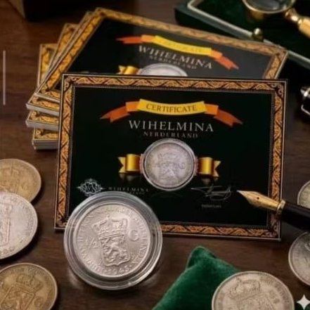 Koleksi Koin Perak Kuno Wilhelmina Nederland 1/2G Best Produk Terbatas Tahun 1718 Sampai 1948 Gress 