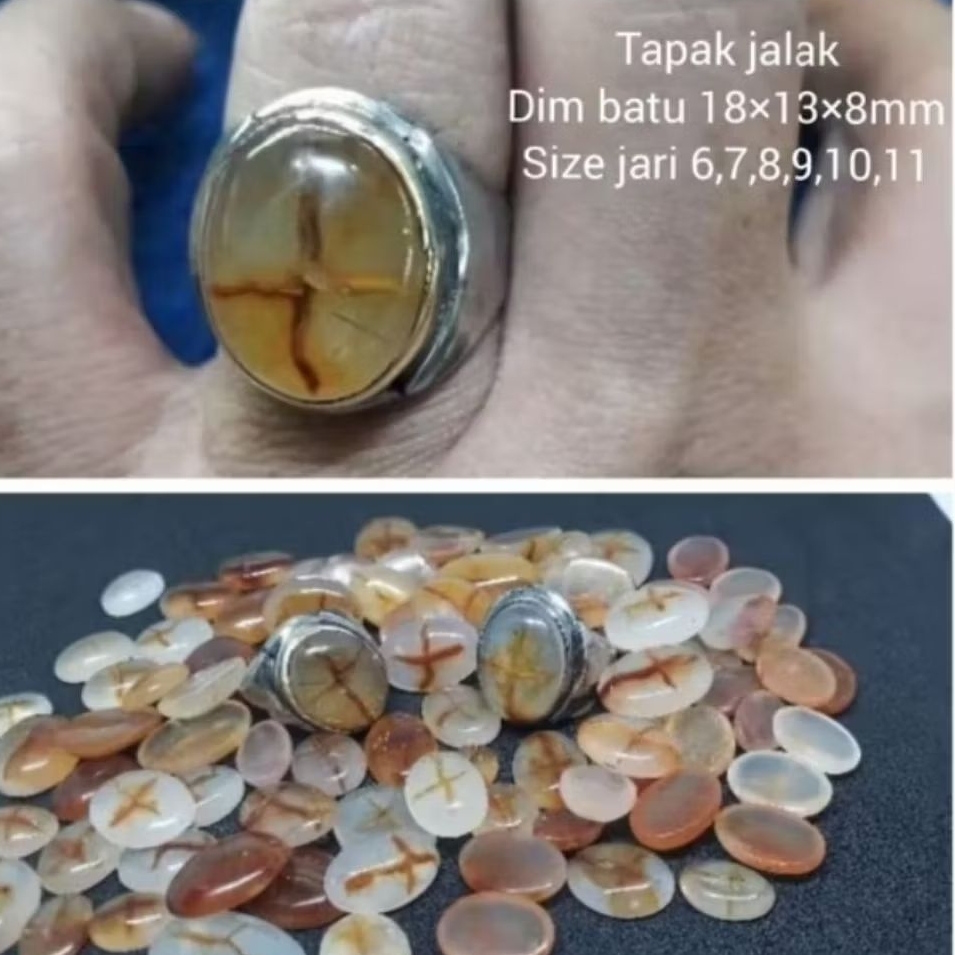 Cincin Batu Tapak Jalak Natural Ring Alpaka Super