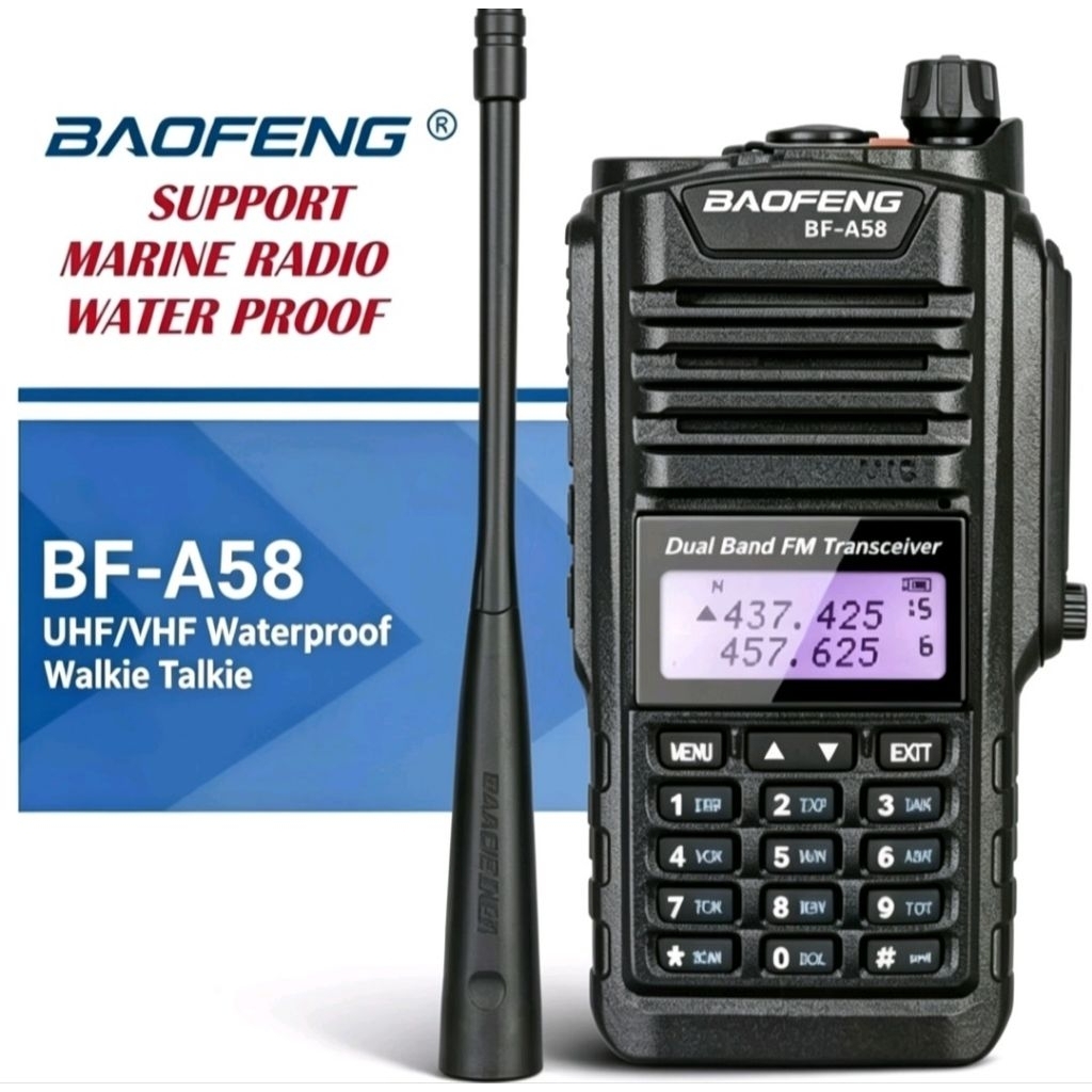 Baofeng BF-A58 2Band UHF-VHF WaterProof Fullset + Earphone sdh Connect HT WLN KD-C1