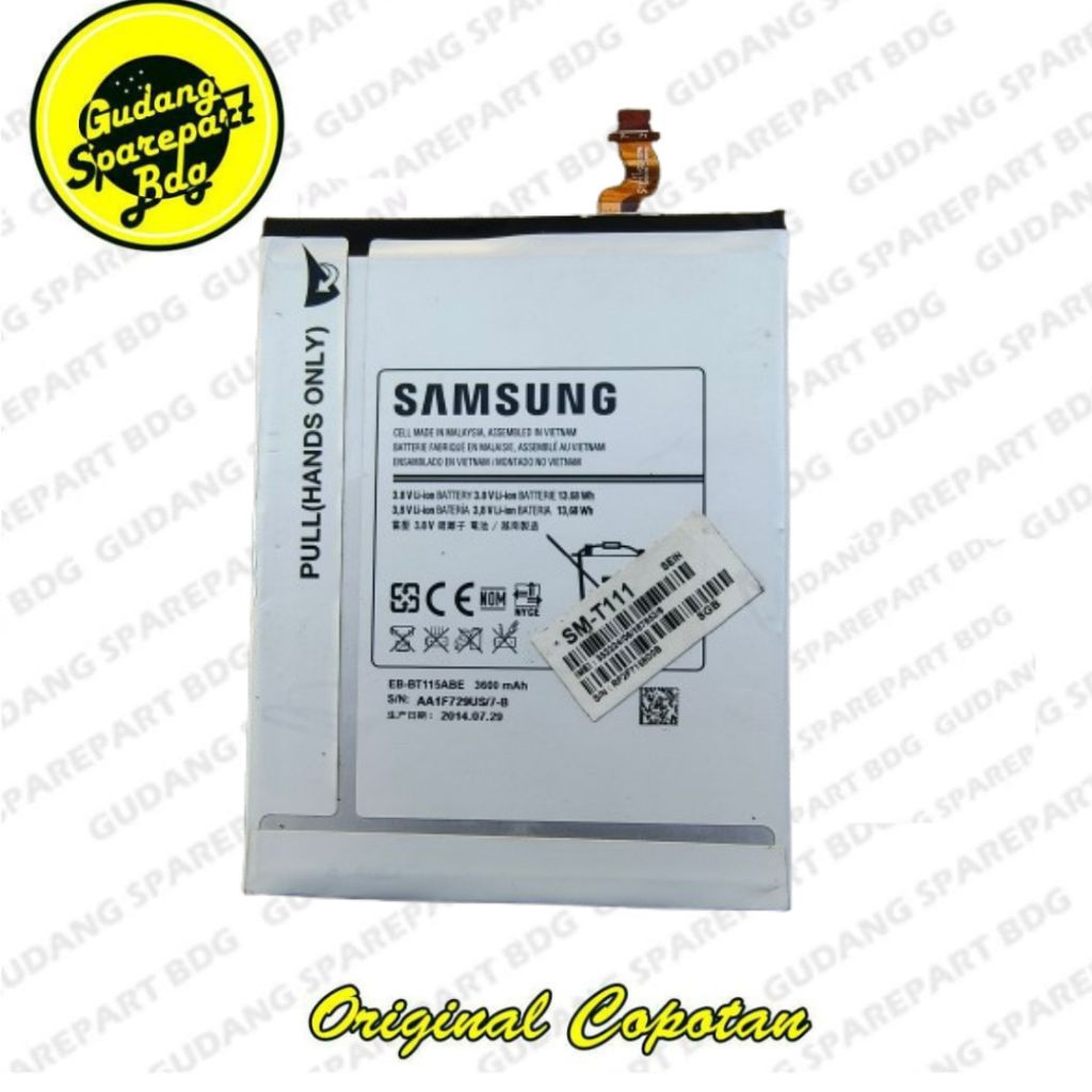 Baterai Samsung Tab 3 Lite EB BT115ABE SM- T111 Second Original Copotan