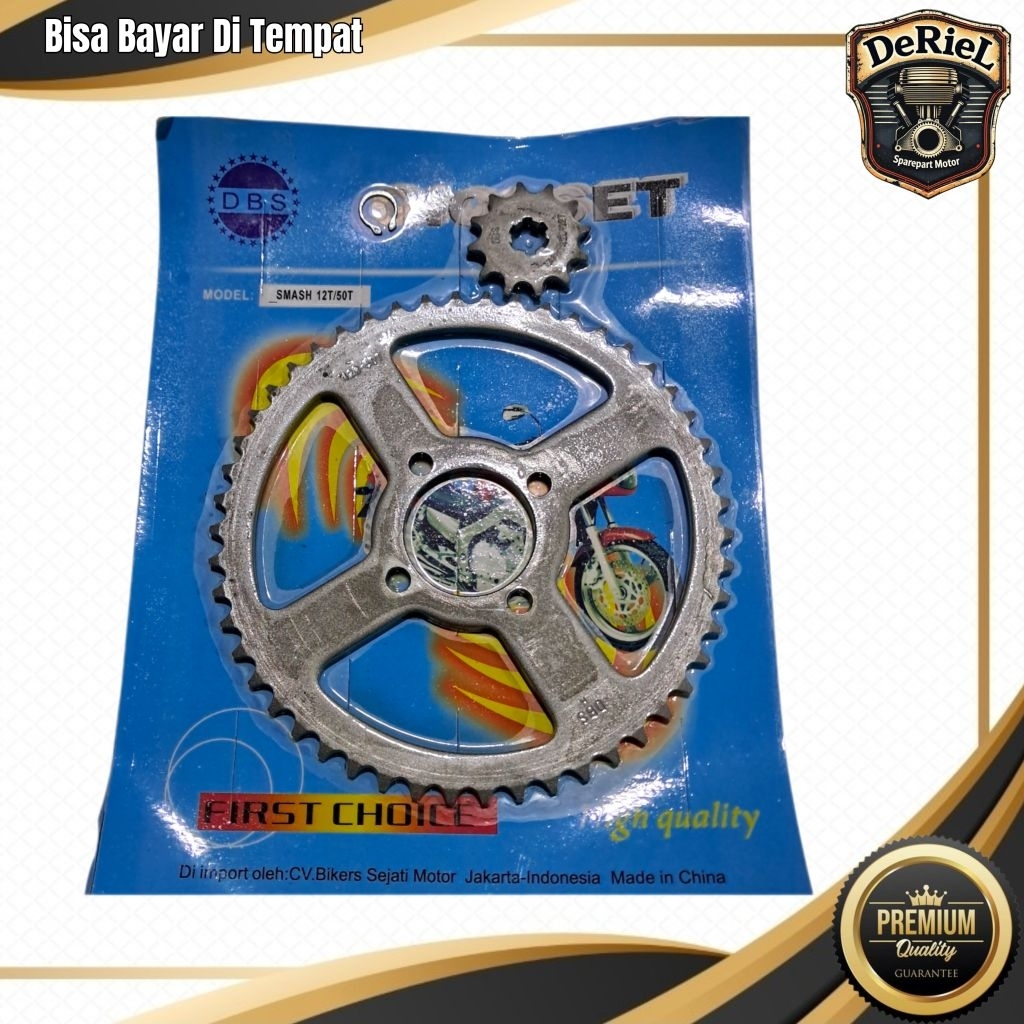 GIR GEAR SET SUZUKI SMASH SHOGUN 50T / 12T GEAR SEPAN BELAKANG 50T SMASH SHOGUN