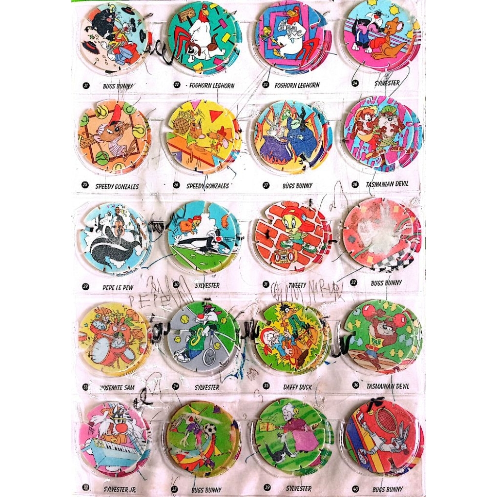 Tazos Looney Tunes Bintang 1 Fullset 1996 Bugs Bunny Taz