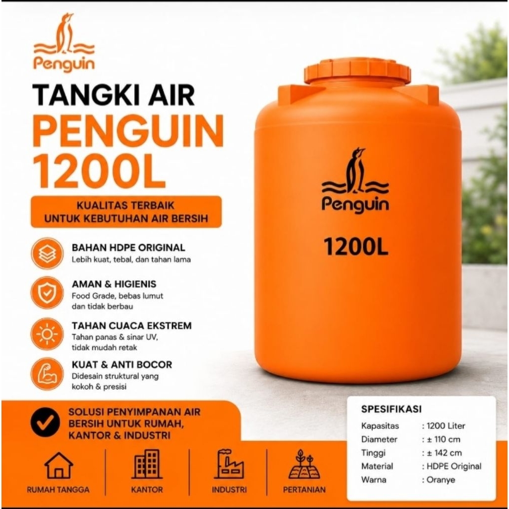 Tangki Air PENGUIN 1200 Liter