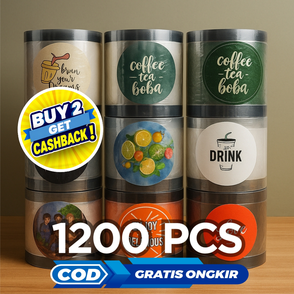 Plastik LID Cup Sealer Plastik Segel Cup Polos dan Gambar 1200pcs