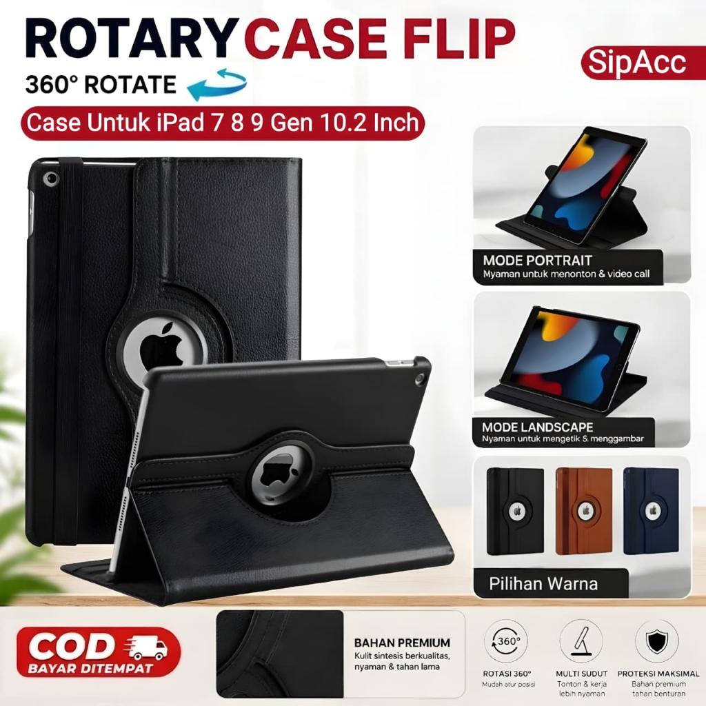 Case Ipad 9 | Casing Ipad 9 Gen 7 8 9 10.2 inch Flip Cover Rotary Leather Case Flip Stand