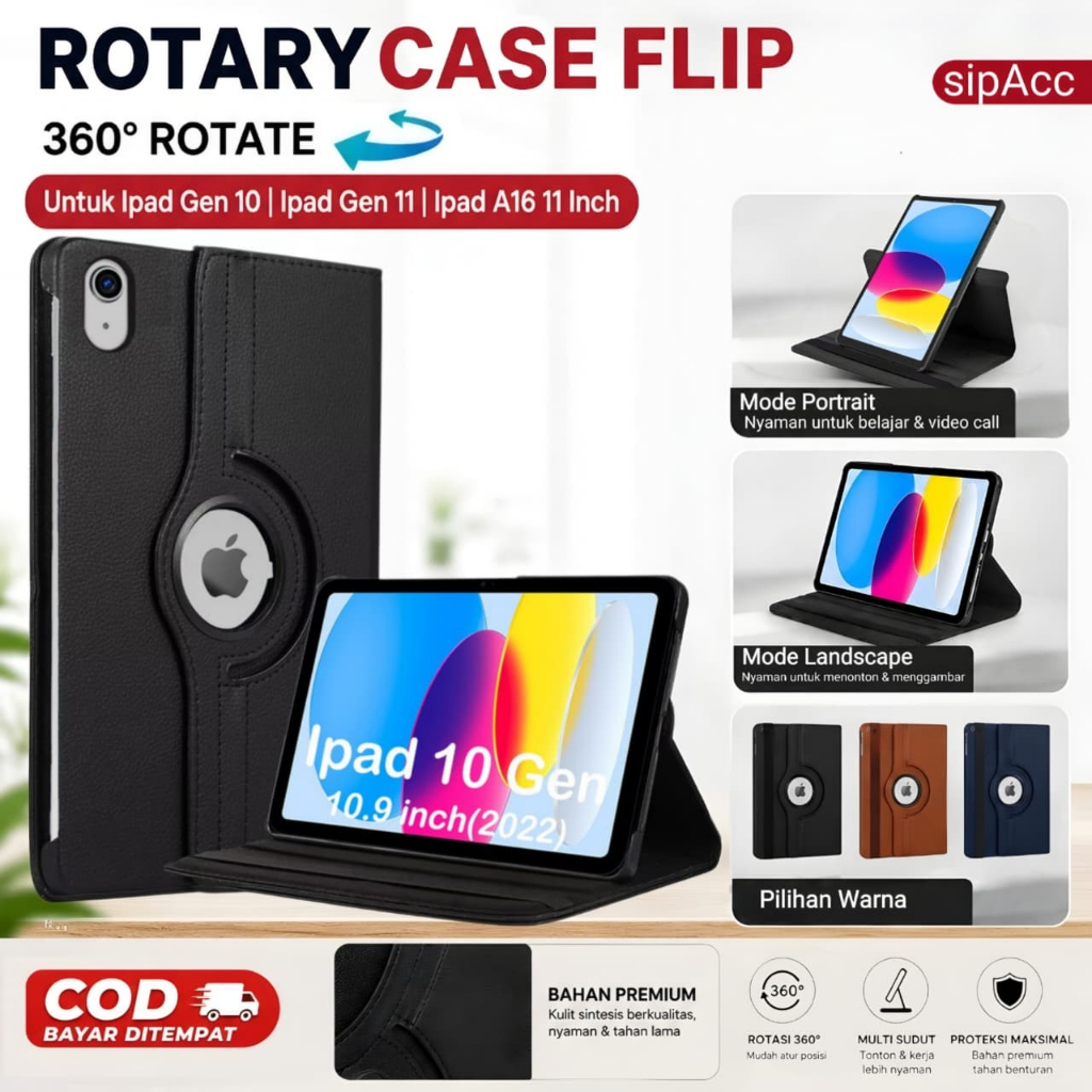 Case Ipad Gen 11 | Ipad 11 | Case Ipad Gen 10 | Ipad 10 | Ipad A16 | 10.9 11 Inch Flip Cover Rotary 