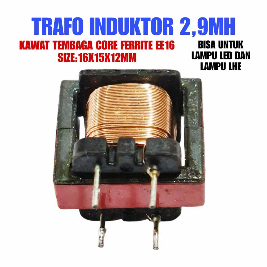 5X TRAFO INDUKTOR 2,9MH FERRITE CORE EE16 SIZE:16X15X12MM - TRAFO LAMPU LED DAN LHE DAPAT 5PCS