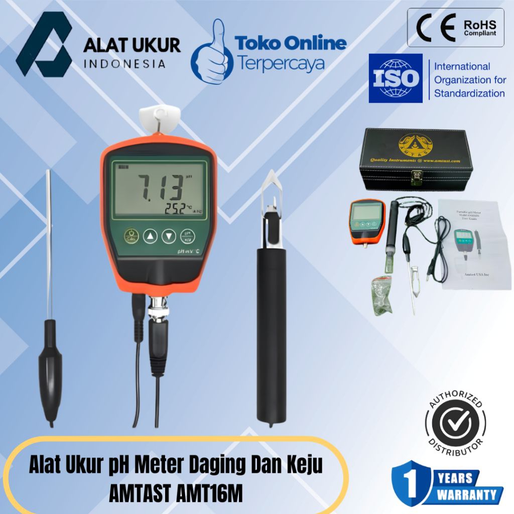 Alat Ukur pH Meter Daging Dan Keju AMTAST AMT16M