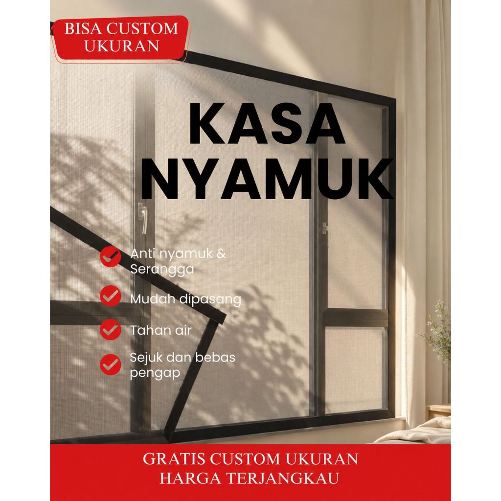 KAWAT NYAMUK / KASA NYAMUK MAGNETIC - Kawat Nyamuk Jendela - Magnetic Insect Screen - CUSTOM UKURAN