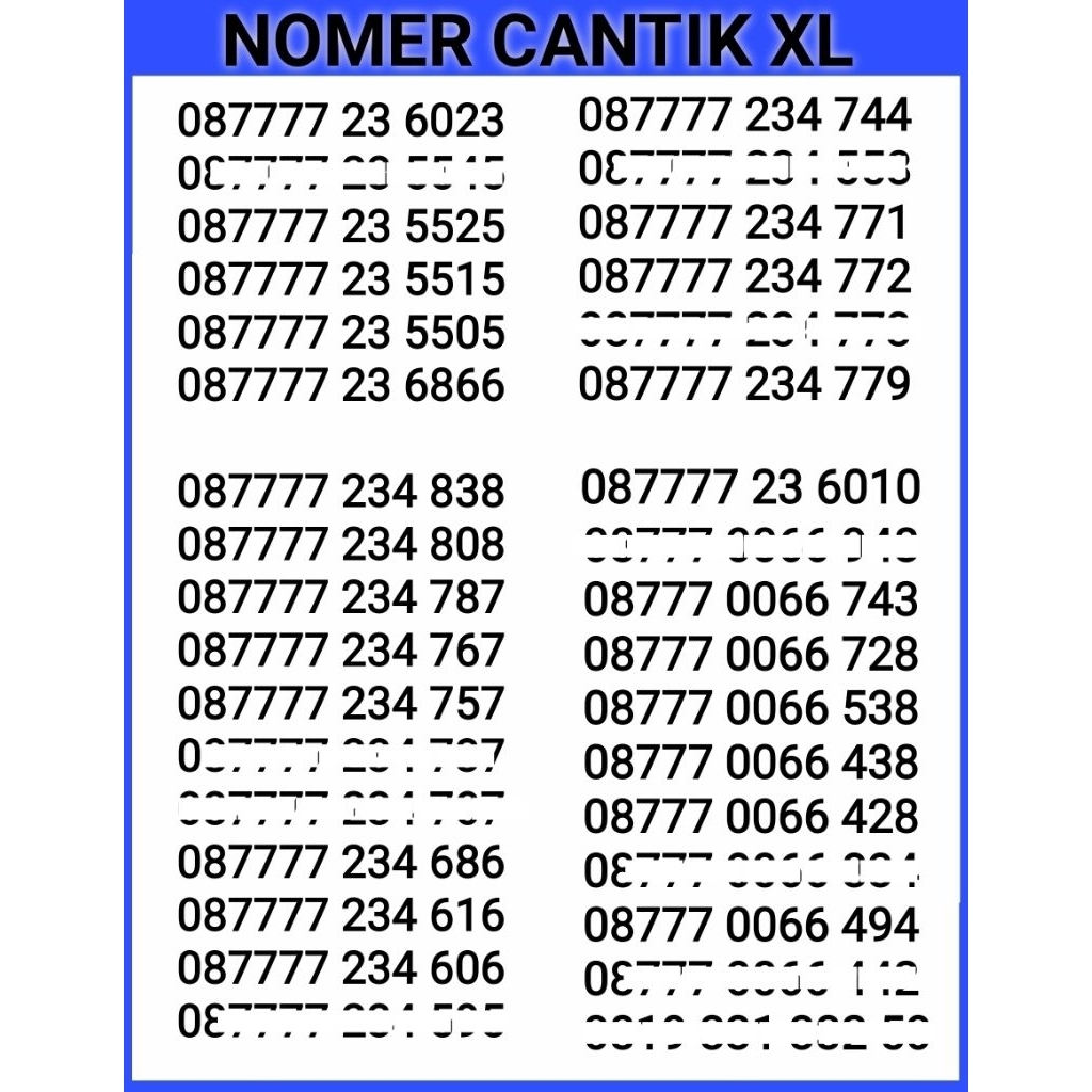 NOMER CANTIK KARTU PERDANA XL KWARTET MURAH COD
