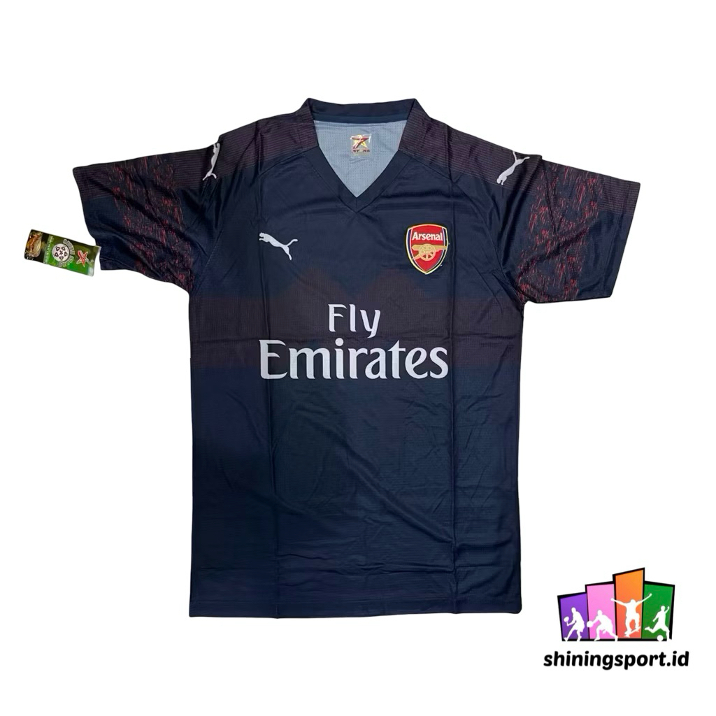 Jersey Bola Dewasa Retro Vintage Arcenal Away 2018/2019 All Size Fit To XL 7 Stars 100% Polyester