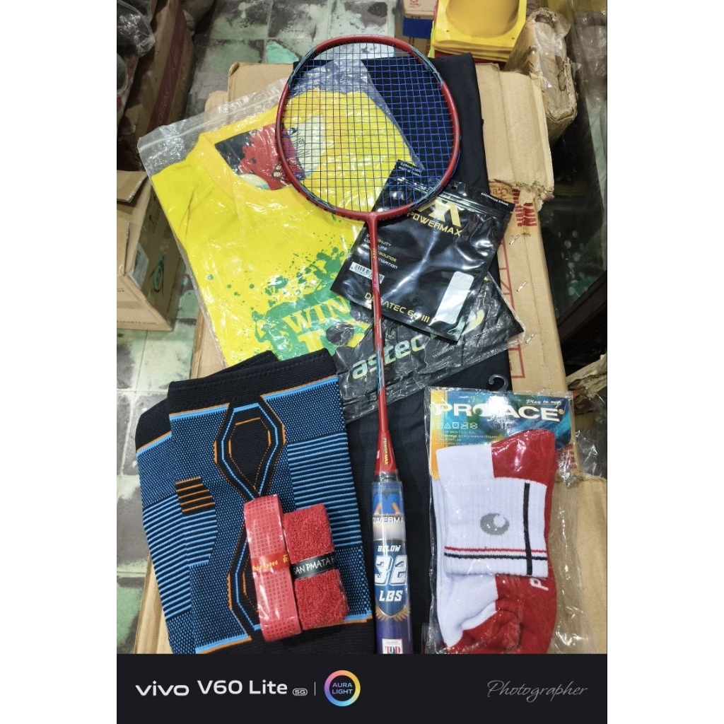 Raket Badminton Power Max Seri MAX FORCE III Original Komplit