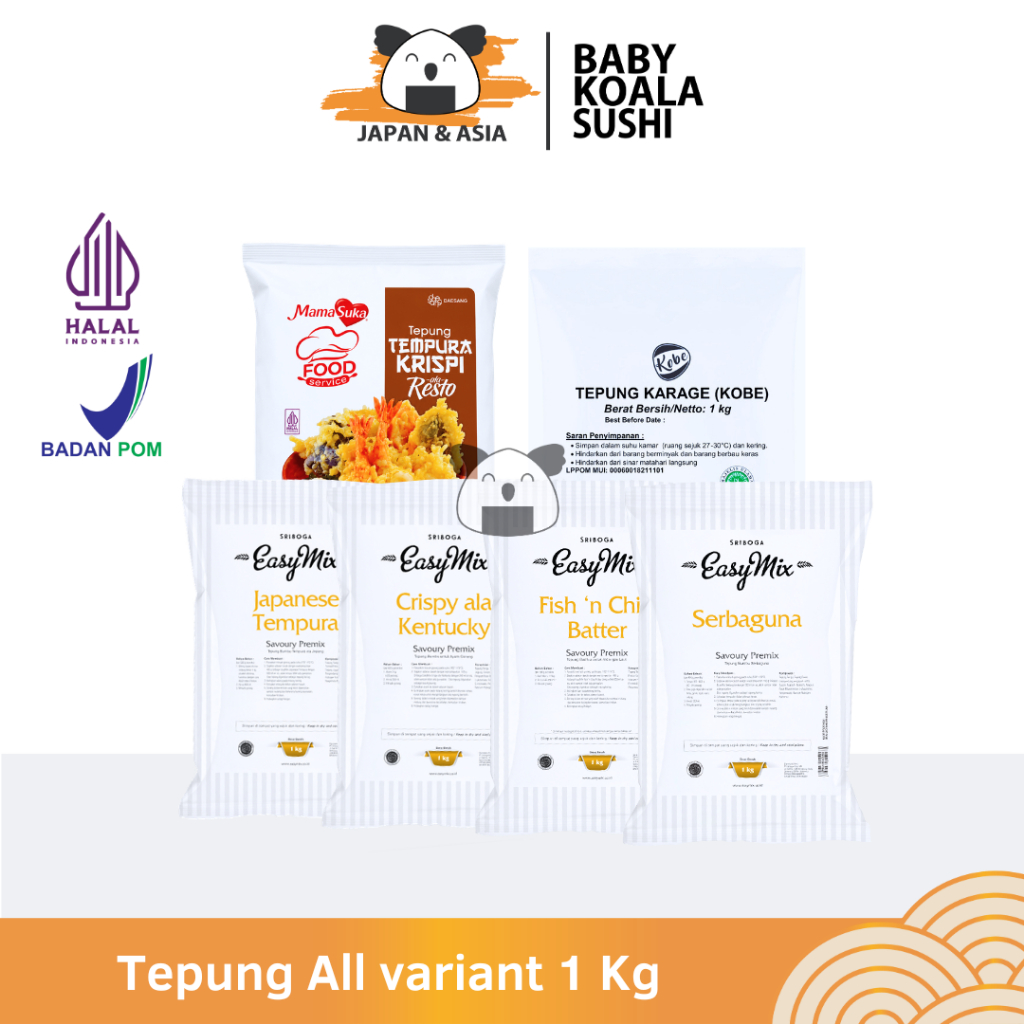EASY MIX MAMASUKA NISSIN KOBE Tepung Karage Tempura 1 Kg Halal | Kentucky Serbaguna Fish n'chip