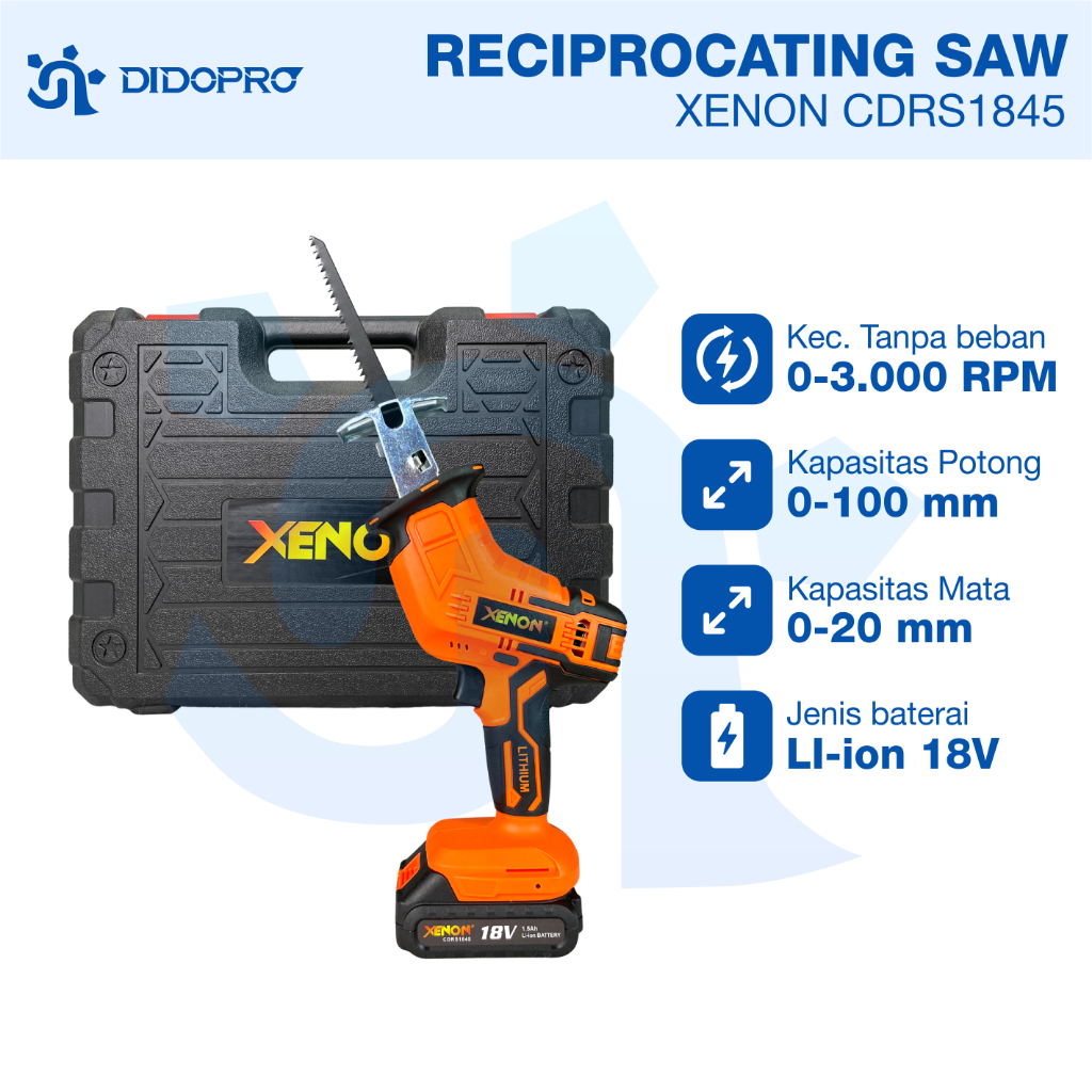 xenon CDRS 1845 mesin reciprocating saw cordless gergaji dc CDRS1845