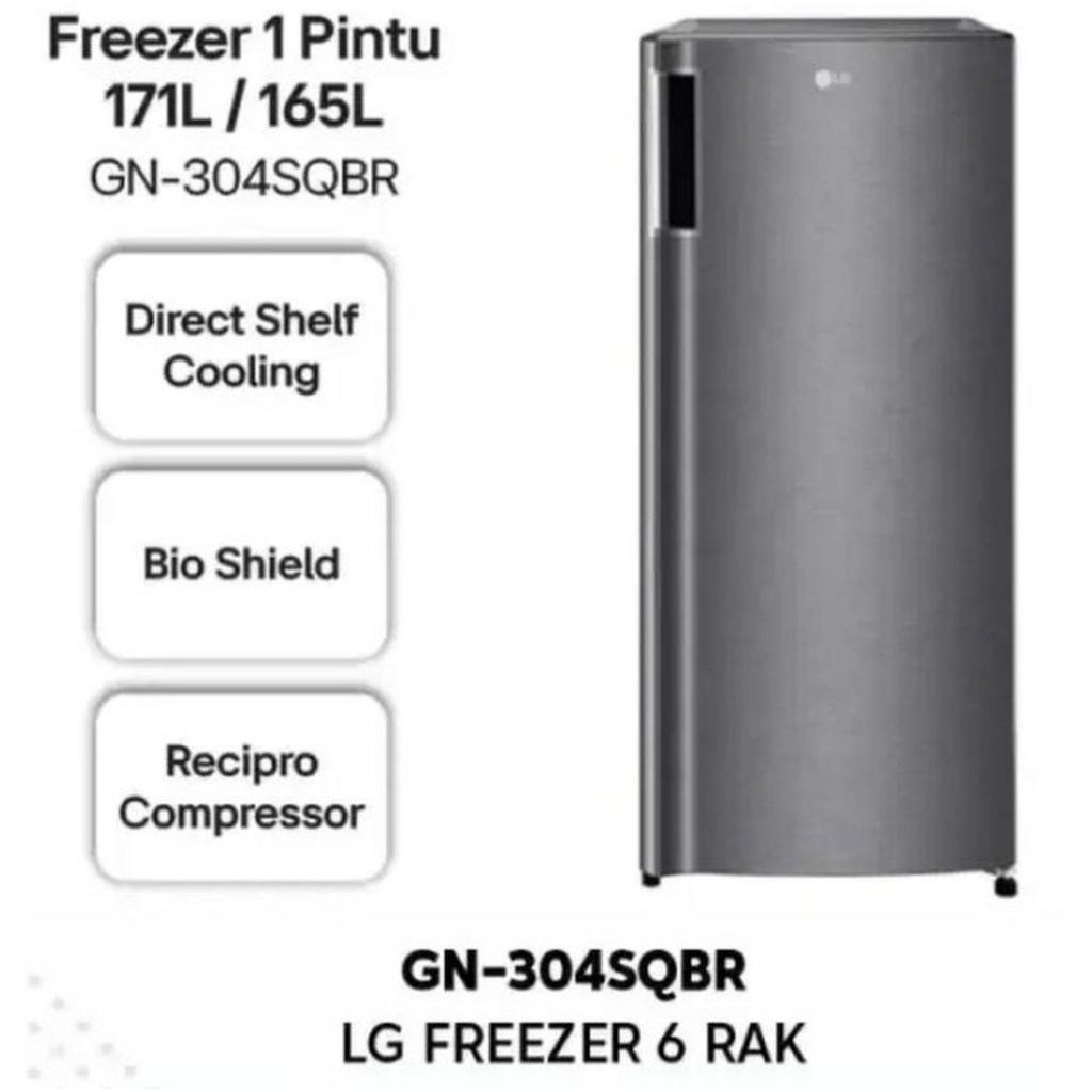 Kulkas freezer lg 6 rak GN 304SQBR