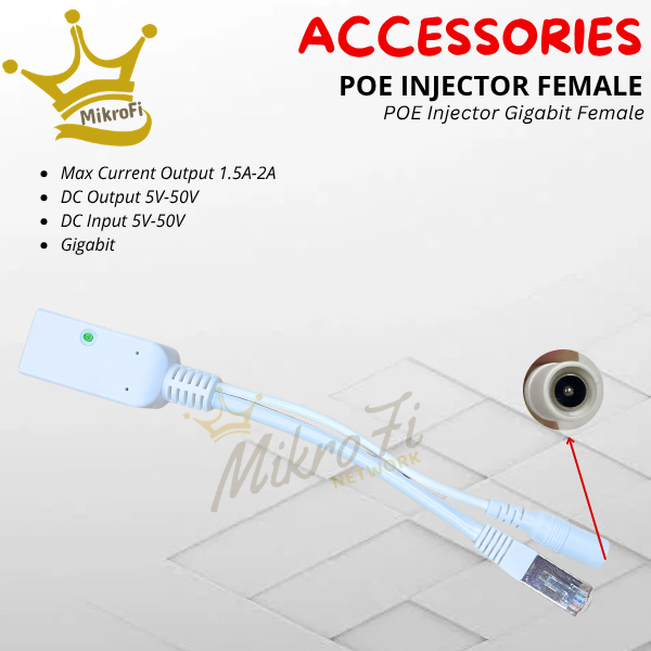 Passive Gigabit POE Splitter Female|Gigabit POE Injector Cewek
