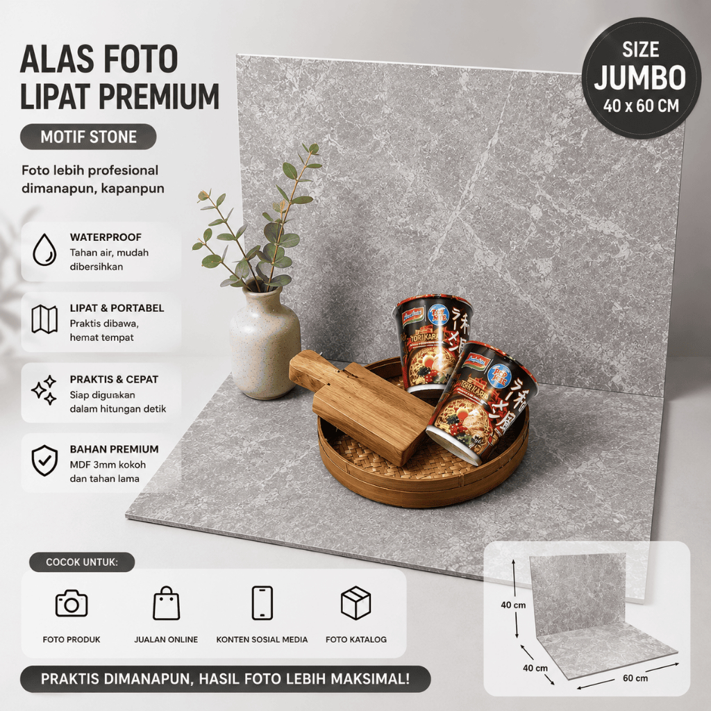 Alas Foto Lipat motif Semen / tekstur semen / Background Foto Waterproof Jumbo / Styling Board Hardb