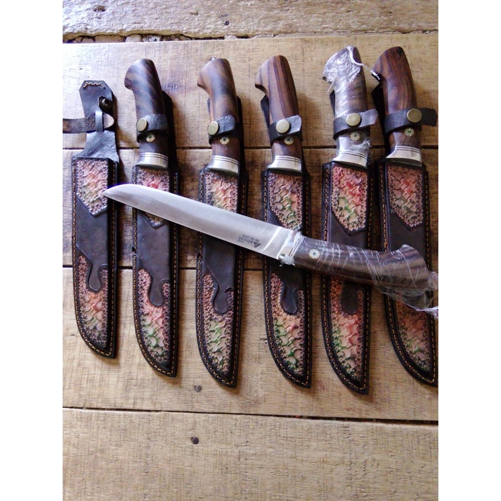 Pisau Seset Kulit - Baja Bohler K110 - Sarung Kulit