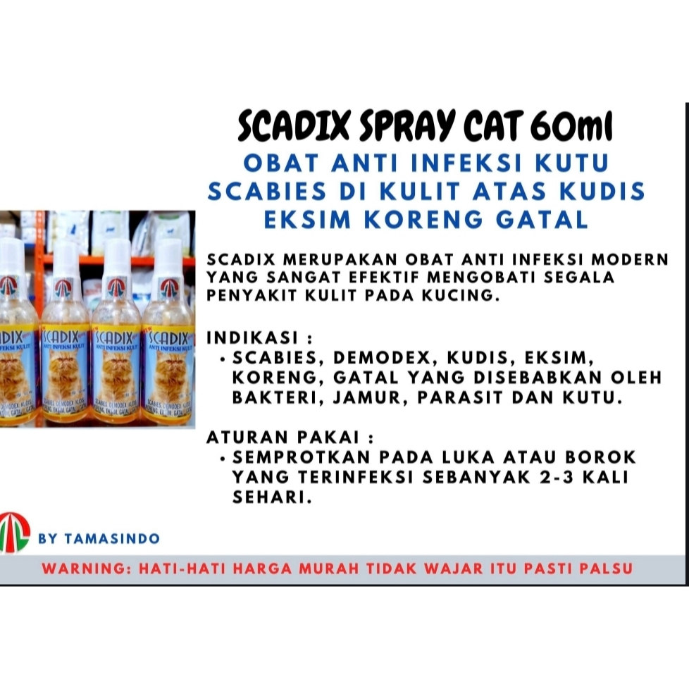 Scadix Spray Obat Scabies Kucing Semprot 60ml