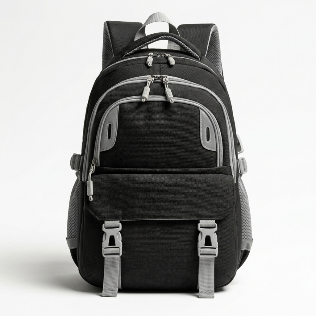 Tas Ransel Pria Wanita Backpack Sekolah Kuliah Hitam Premium Tas Sekolah Kuliah Kerja Multifungsi