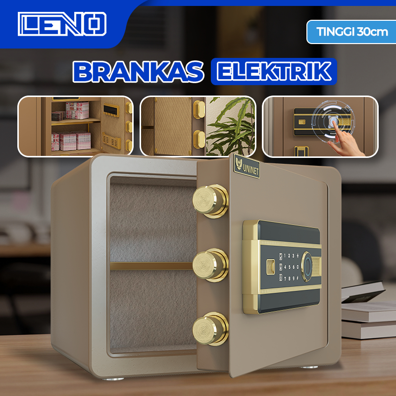 Brankas Uang - Brankas Besar Elektrik - Brankas Uang dan Emas Uk 30cm Includer Pin dan Fingerprint
