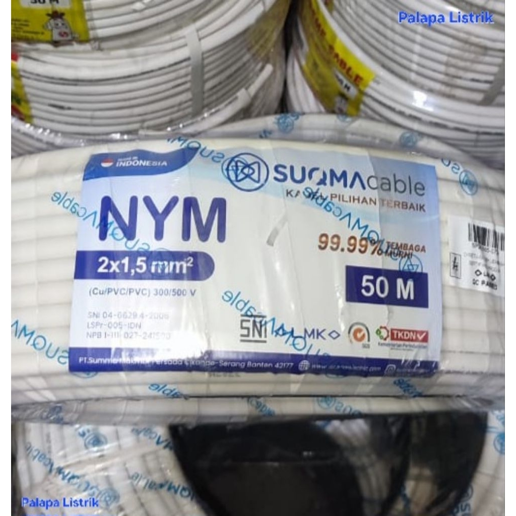 Kabel NYM 2x1.5 SUQMA 50m SNI SPLN