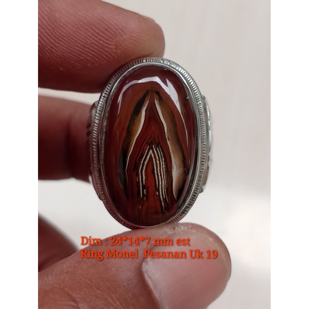 Batu Akik Junder Lawasan Ring Monel Pesanan