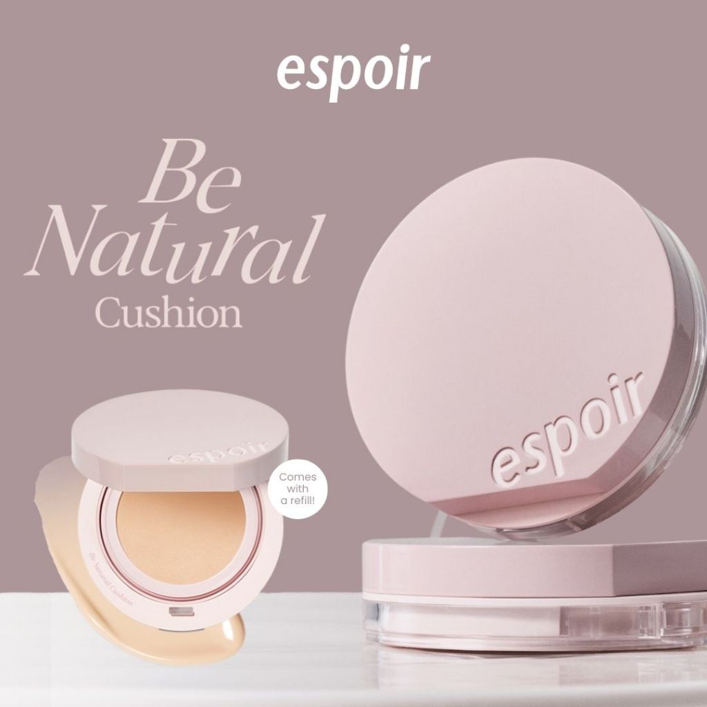 Espoir Be Natural Cushion Refill Set 14gr*2 SPF 50+ PA++++ - 52% skincare healthy glow mesh cushion,