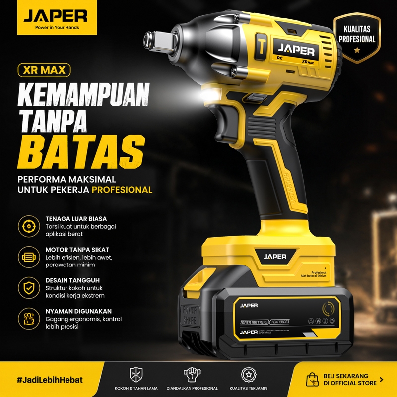 APER Perkakas Impact Wrench Bor Listrik Bor Impact Mesin Drill Alat Listrik Portabel Tanpa Kabel