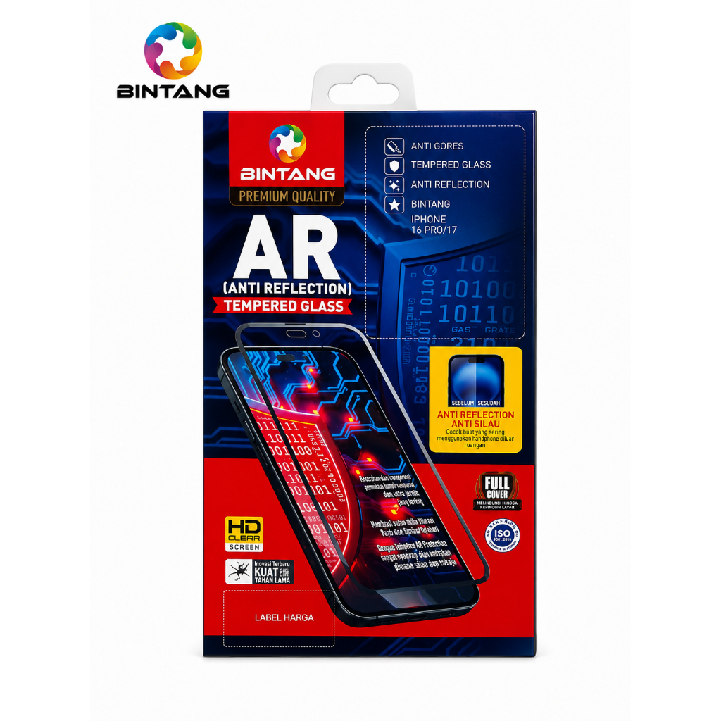 ANTI GORES TEMPERED GLASS ANTI REFLECTION BINTANG IPHONE 15 PRO MAX