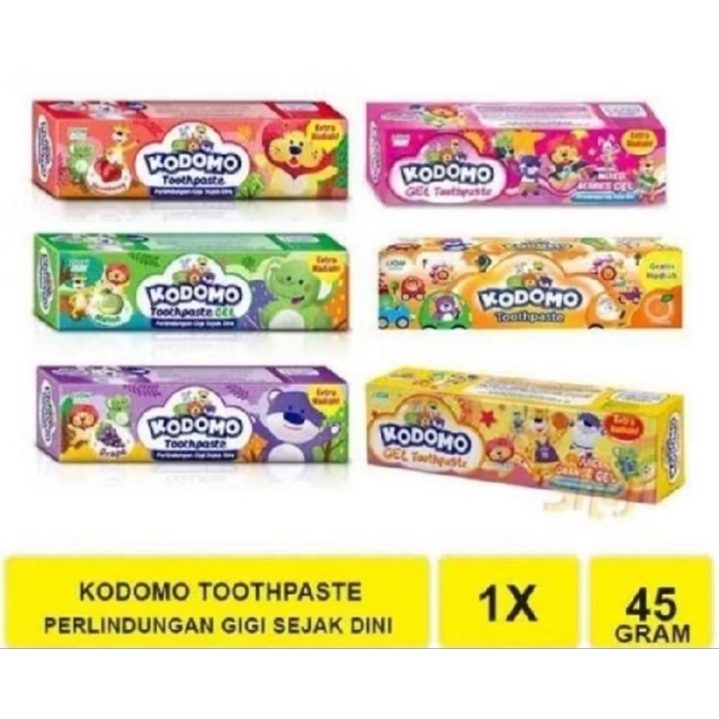Kodomo Pasta Gigi Anak 45g (Grape / Orange / Strawberry / Melon / BlackCurrant)