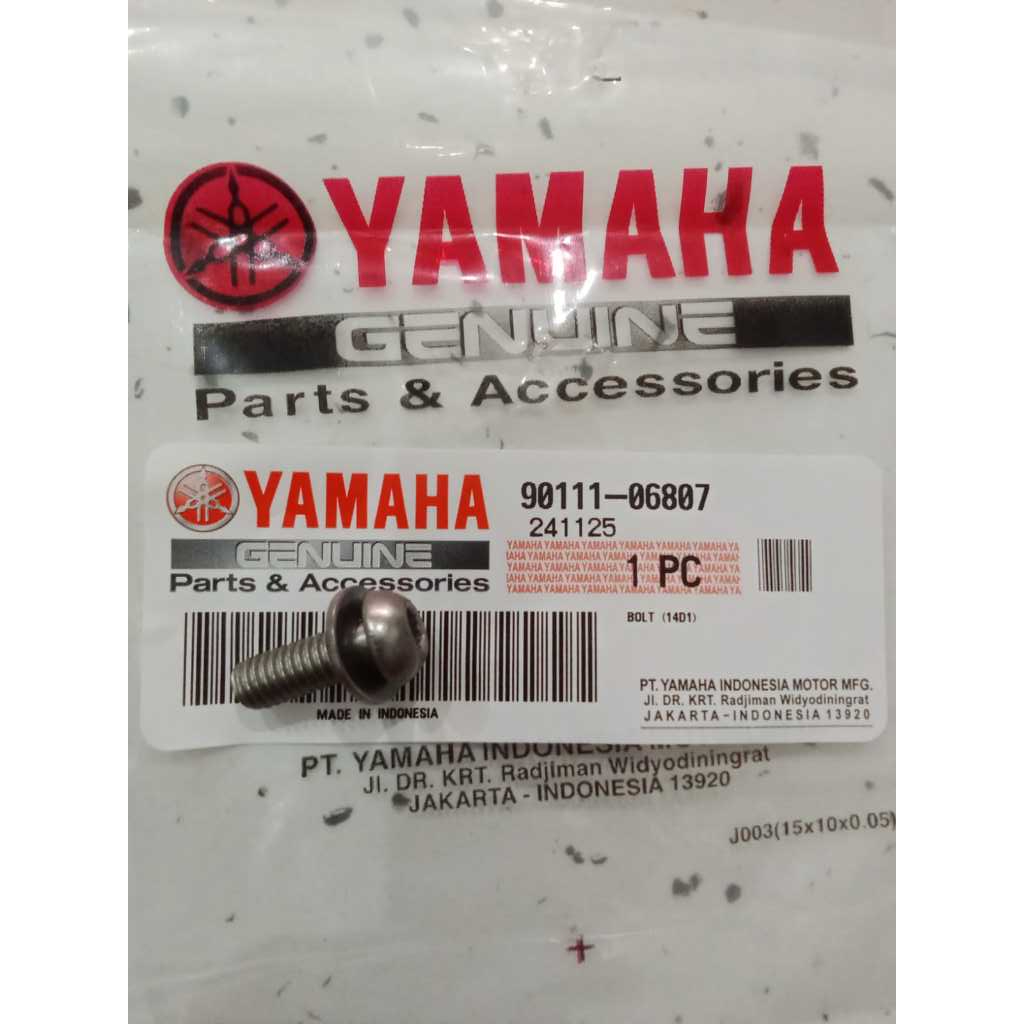 90111-06807_Baut Cover Tutup Knalpot Yamaha Aerox 125, NMax 150, Lexi 125, Vixion NVA NVL R, R15 V3