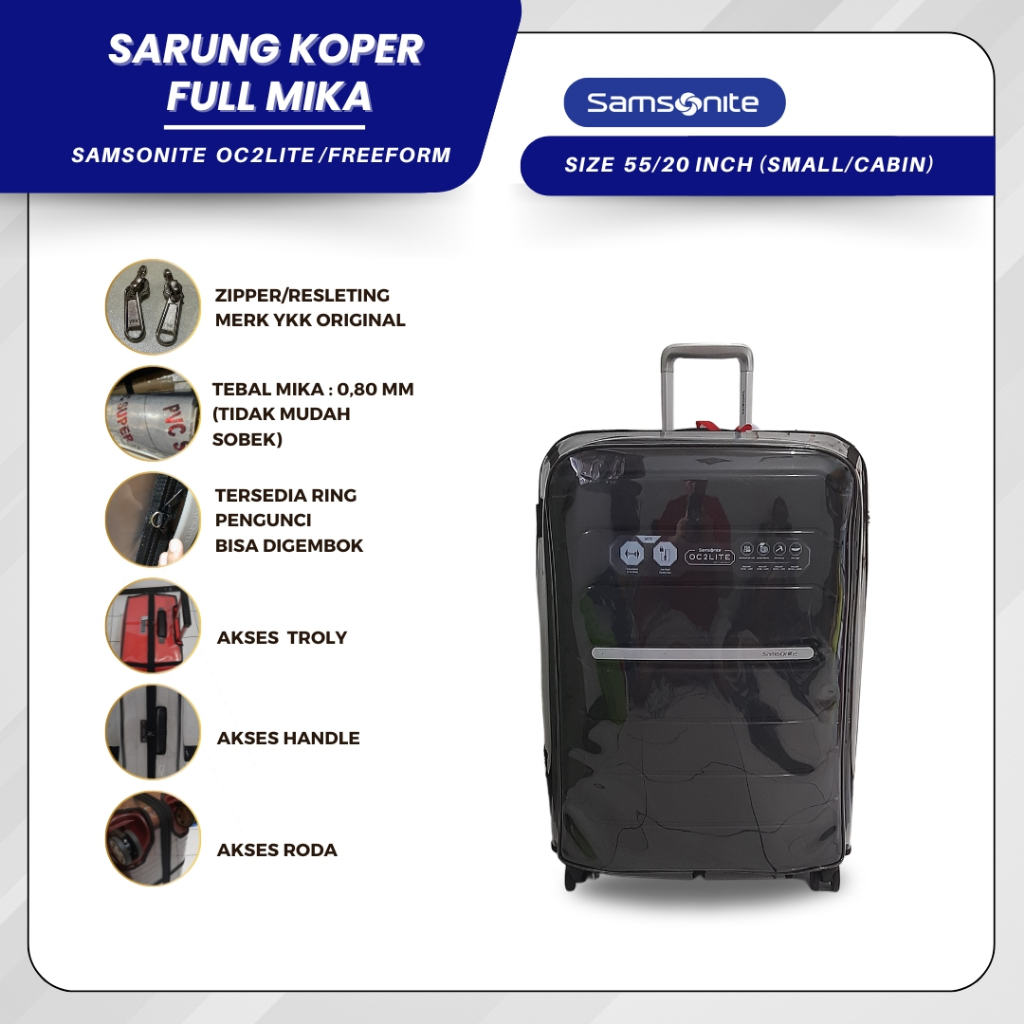 Reborn LC - Sarung Koper | Luggage Cover Fullmika Khusus Samsonite Oc2lite/Freeform Size 55/20 Inch 