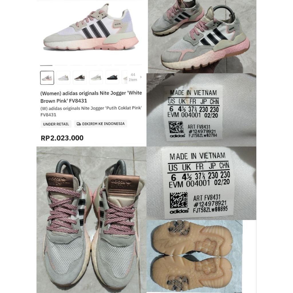 Sepatu Preloved Second Original Adidas Nite Jogger Size 37