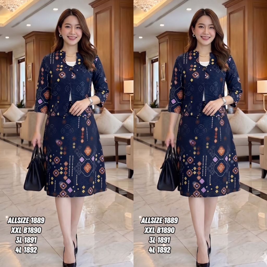 Dress Scuba Premium+Rompi Lepas